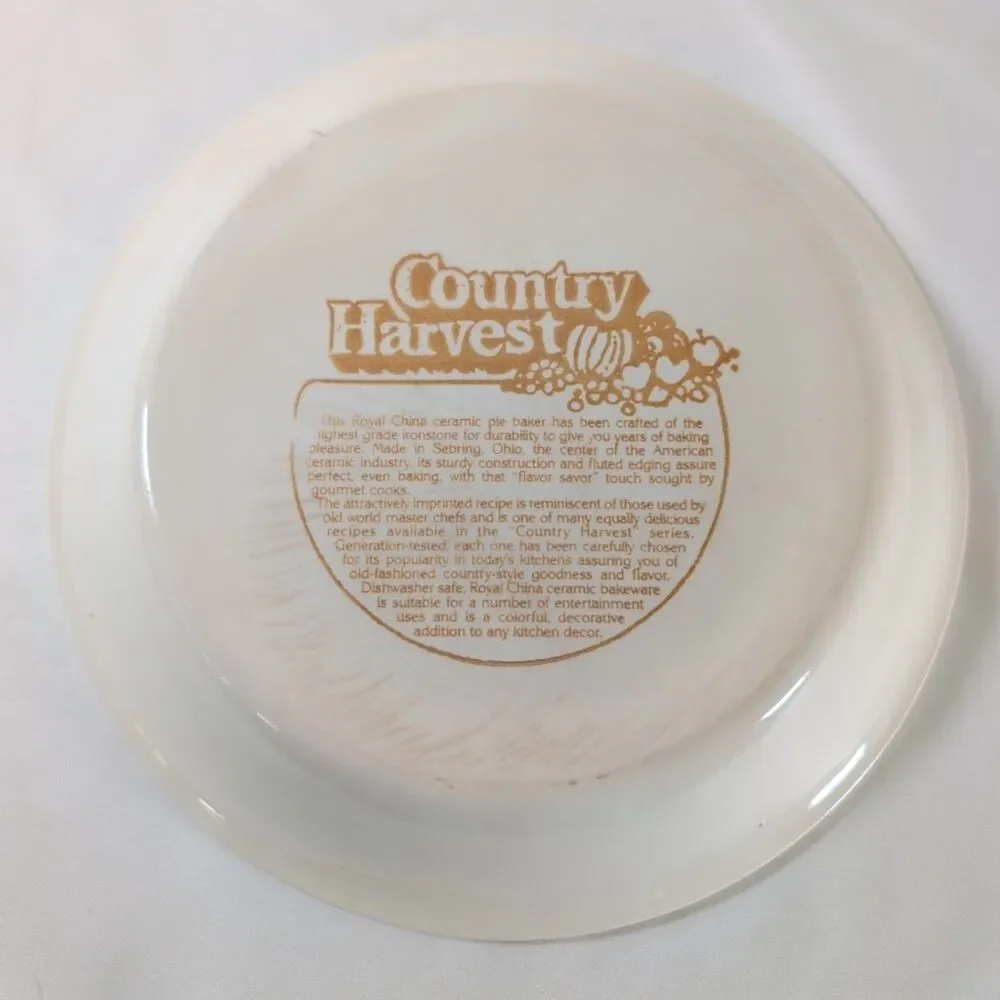 Vintage Royal China Country Harvest Cheese Cake Recipe Baker Sebring Ohio